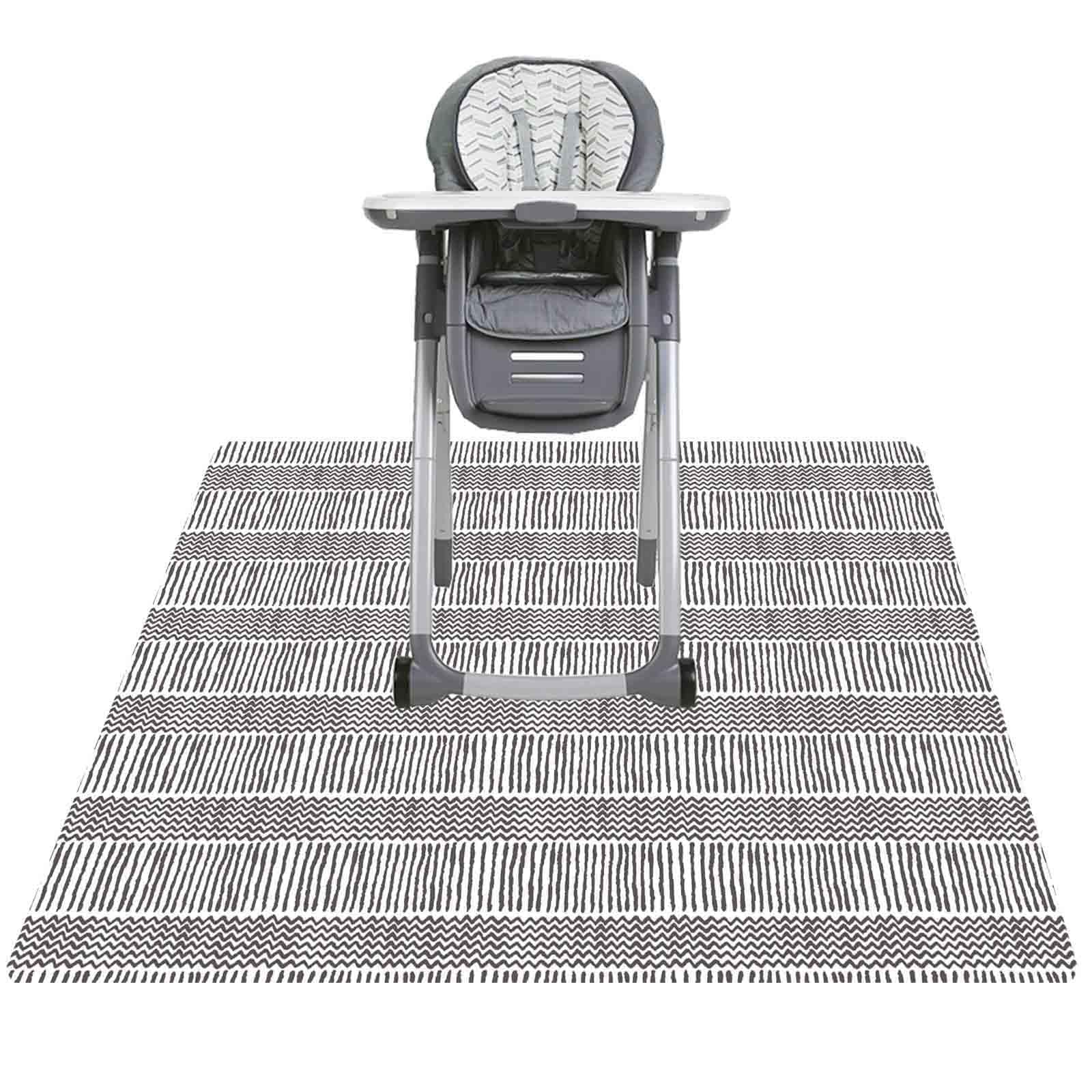 Splat Mat for Under High Chair/Arts/Crafts Triluby 51" Waterproof Non Slip Food Splash Mat for Eating Mess Washable Weaning Mat Reusable Spill Floor Protector (Stripe)